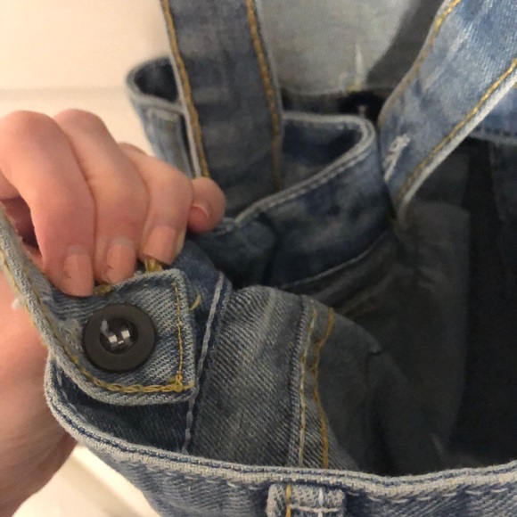 Distressed Jean Overalls (Size Small) - Picture 6 of 7